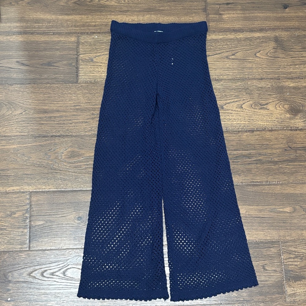 Navy Crochet swim coverup  Pants